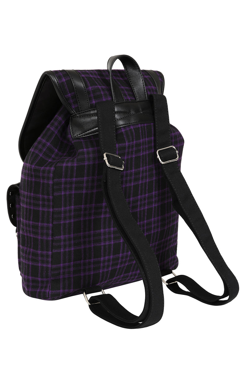 Purple Plaid Backpack – DeadRockers