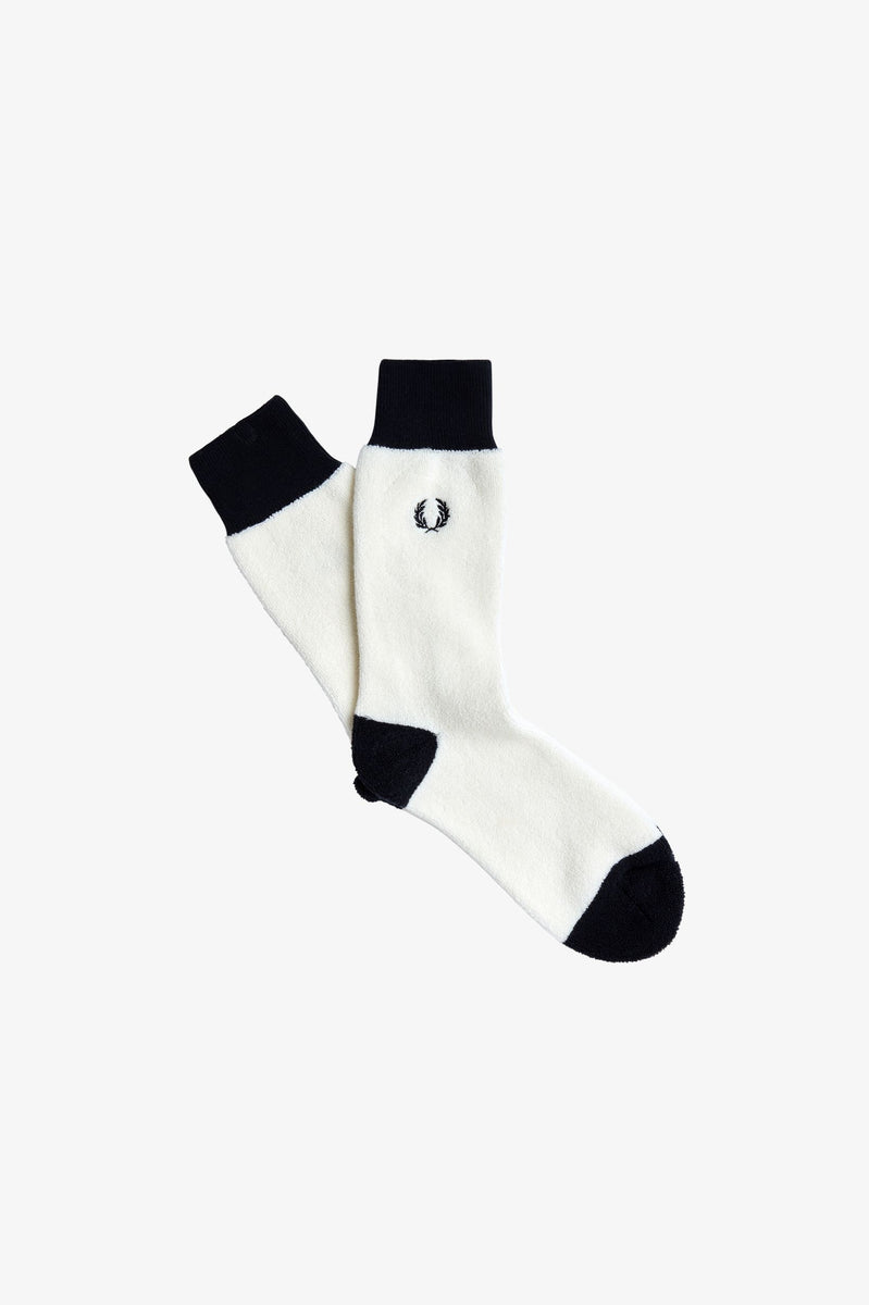 Fred Perry Towelling Sock Snow White / Navy – DeadRockers
