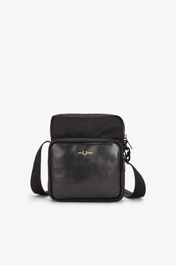Fred Perry Nylon Twill Leather Side Bag