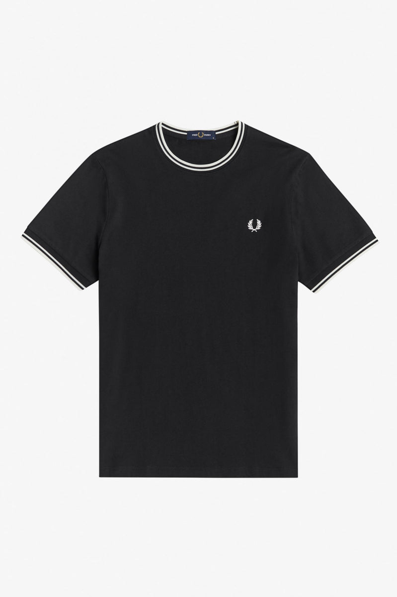 【FRED PERRY】The Twin Topped shirt Twin Tipped T-Shirt - Petrol Blue | Men's T-Shirts | Designer T