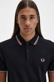 Fred Perry Polo Black / Snow White / Light Rust
