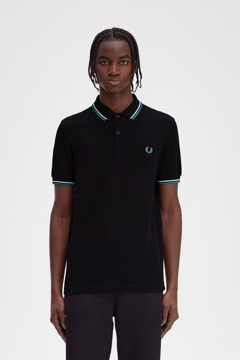 Fred Perry Polo Black / Ecru / Deep Mint – DeadRockers