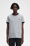Fred Perry Taped Ringer T Shirt Gray