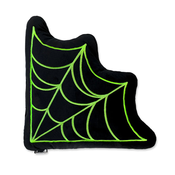 Spider Web Corner Pillow Green