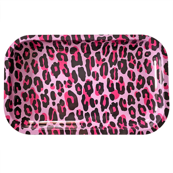 Large Pink Leopard Rolling Tray