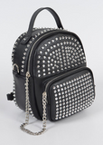 Studded Black Mini Convertible Backpack