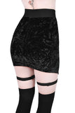 Cassandra Black Velvet Mini Skirt