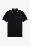 Fred Perry Polo Black / Snow White / Silver Blue