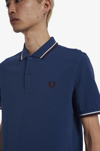 Fred Perry Polo Midnight Blue / Snow / Oxblood