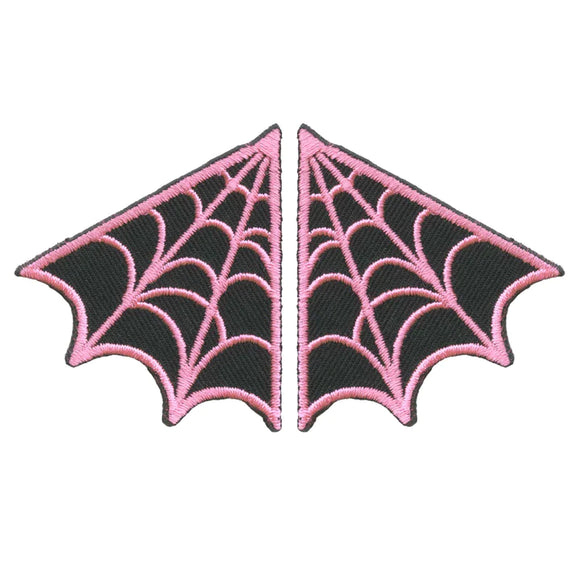 Black & Pink Spiderweb Collar Patch Set