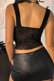 Spider Web Mesh Slim Fit Tank Top