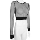 Banded Fishnet Crop Top