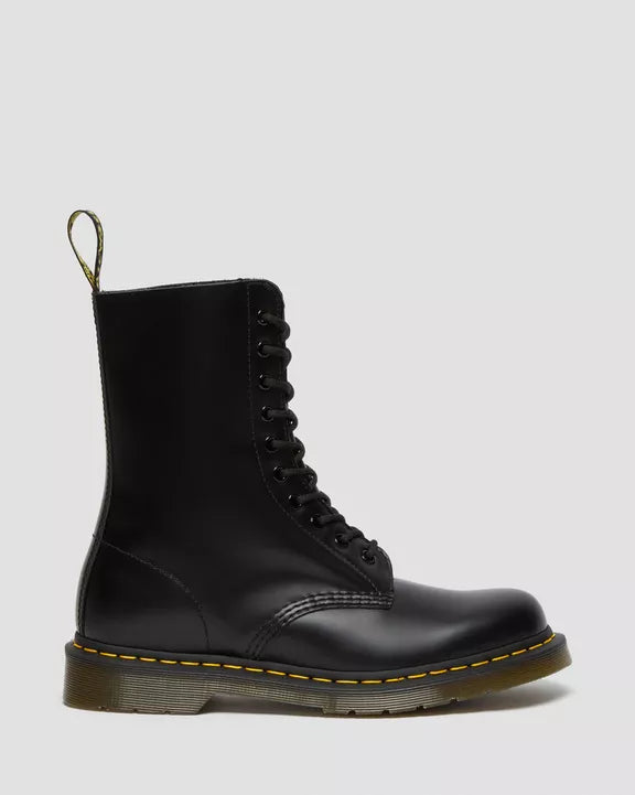 1490 Smooth Black Leather Mid Calf Boots By Dr Martens DeadRockers