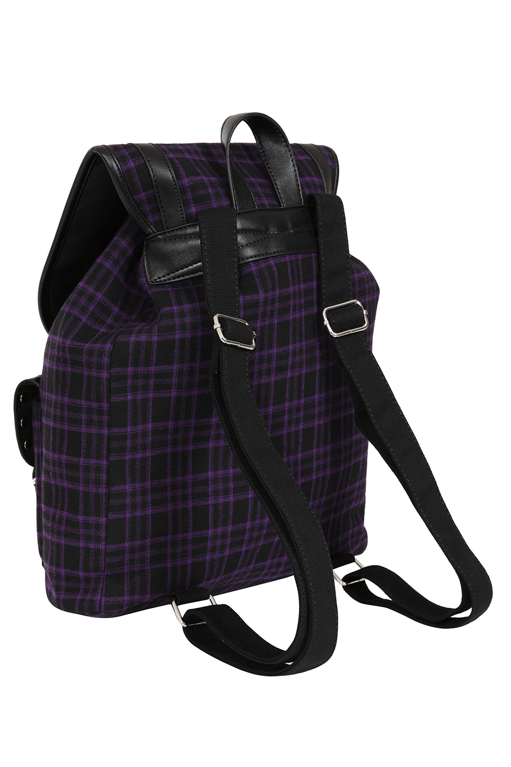 Purple Plaid Backpack – DeadRockers display picture 3