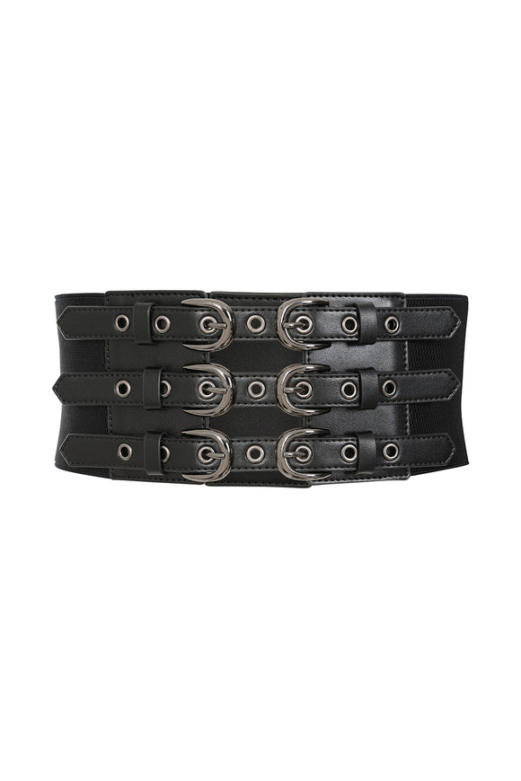 Black Mourning Wrap Buckle Belt