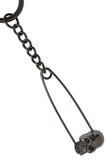 Gun Metal Skull Safety Pin Charm