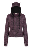 Purple Leopard Kitty Hoodie