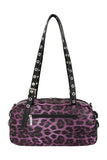 Purple Leopard Hexy Glam Handbag