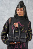 Black O-Ring Flap Bag