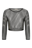 Gray Metallic Fishnet Top