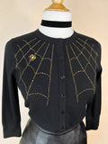Spiderweb Black & Gold Cardigan