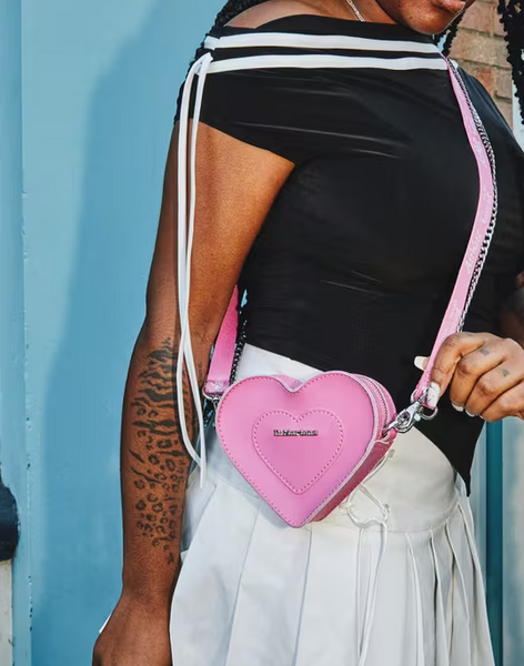 Mini Heart Shaped Pink Leather Bag By Dr. Martens – DeadRockers Mini Heart Shaped Pink Leather Bag By Dr. Martens – DeadRockers