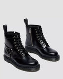 1460 Harness Leather Lace Up Boots Black Analine