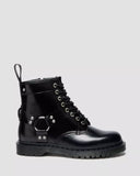 1460 Harness Leather Lace Up Boots Black Analine