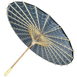 Spiderweb Grey and Black Fabric Parasol