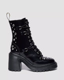 Chesney Studded Buttero Leather Flare Heeled Boots