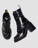 Chesney Studded Buttero Leather Flare Heeled Boots