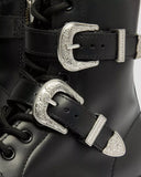 1460 Western Buckle Bex Atlas Leather Lace Up Ankle Boots