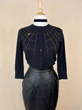 Spiderweb Black & Gold Cardigan