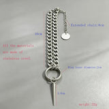 Stainless Steel Spike Chunky Chain Choker