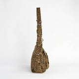 Canvas D-Ring Leopard Grommet Hobo Bags