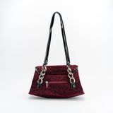 Velour Red Leopard Shoulder Bag