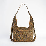 Canvas D-Ring Leopard Grommet Hobo Bags