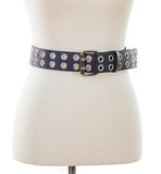 Double Eyelet Leather Belt