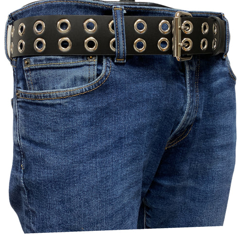 Double Eyelet Leather Belt – DeadRockers display picture 1