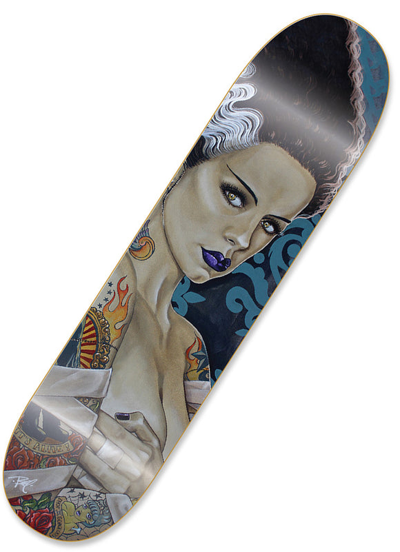 Inked Bride of Frankenstein Skateboard Deck