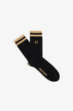 Fred Perry Tipped Sports Socks Black / Champagne