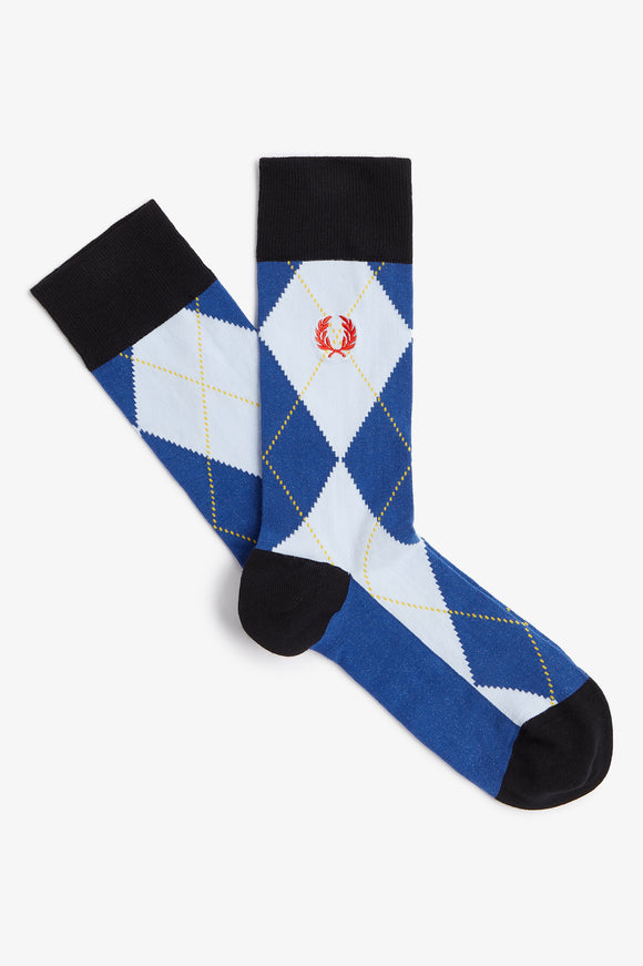 Fred Perry Blue/White Pattern Socks