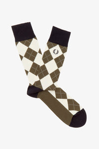Fred Perry Olive/Ecru Pattern Socks