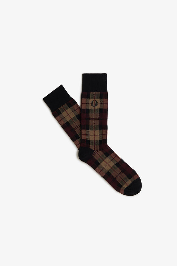 Fred Perry Tartan Sock Shaded Stone
