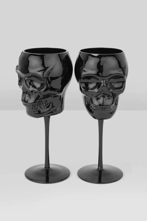 Black Skull Wine Glasses