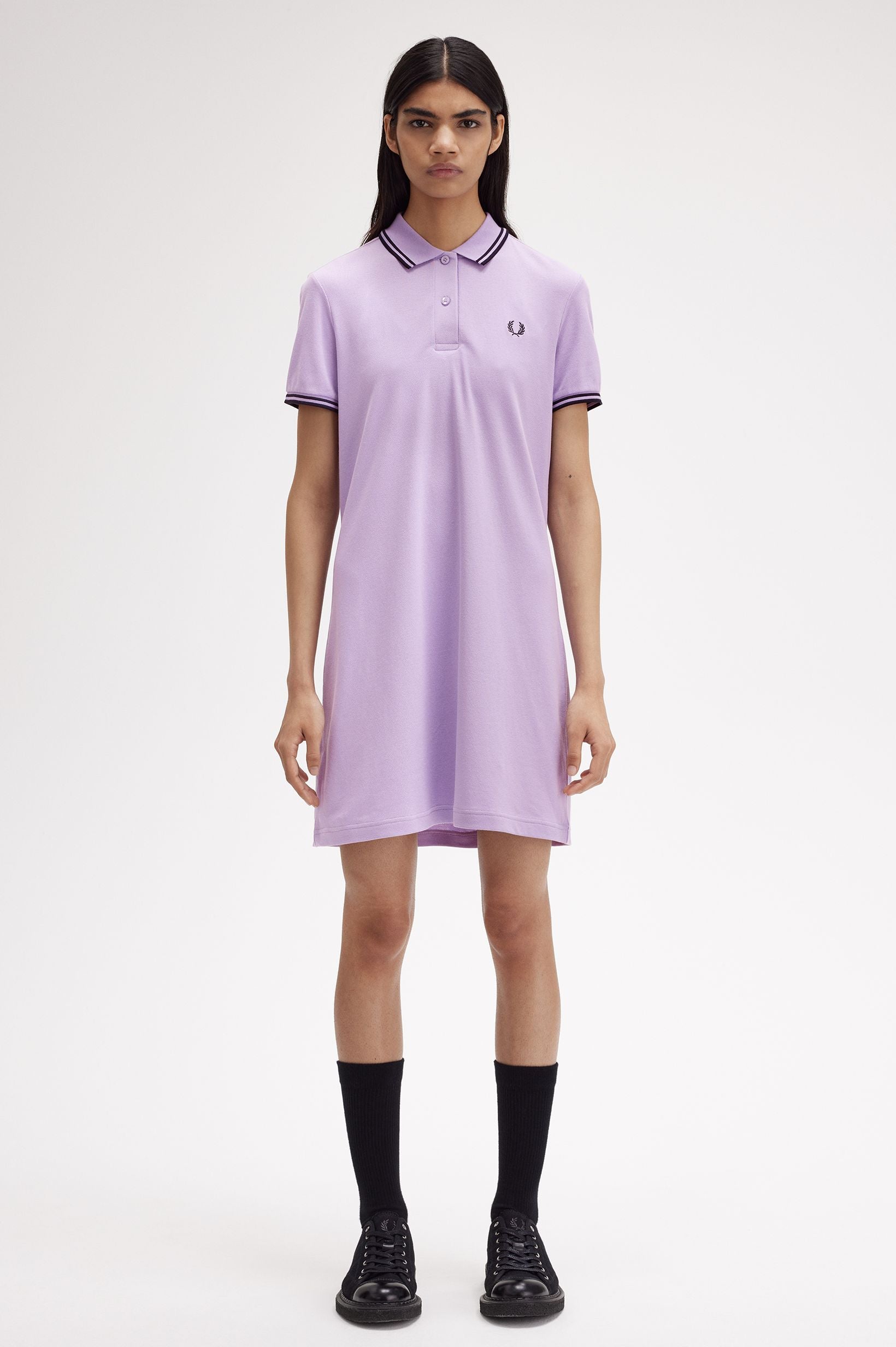 Fred Perry Twin Tipped Polo Dress Ultra Violet / Navy – DeadRockers