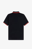 Fred Perry Womens Polo Black / Flamingo tan