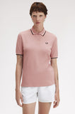 Fred Perry Womens Polo Dusty Rose Pink / Silky Peach / Black