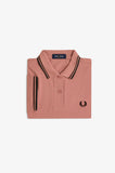 Fred Perry Womens Polo Putty Pink / Carrington Brick / Black