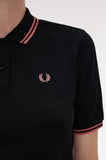 Fred Perry Womens Polo Black / Putty Pink